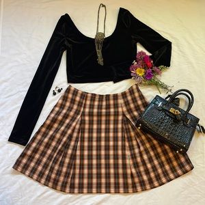 Urban Outfitters Plaid Pleated Mini Skirt size S